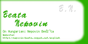 beata nepovin business card